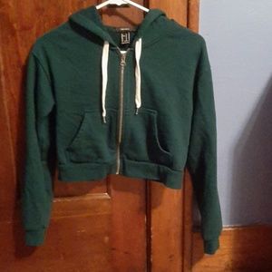 Cropped zip up hoodie